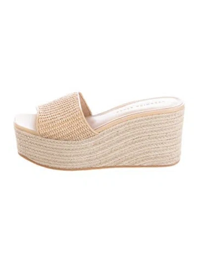Pre-owned Veronica Beard Straw Espadrilles In Neutrals