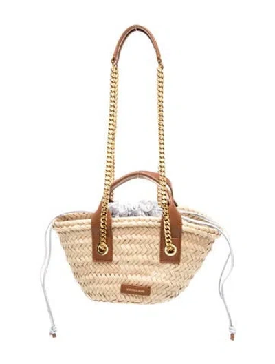 Pre-owned Veronica Beard Straw Top Handle Bag In Neutral
