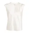 Veronica Beard Stretch-silk Sparrow Blouse In White