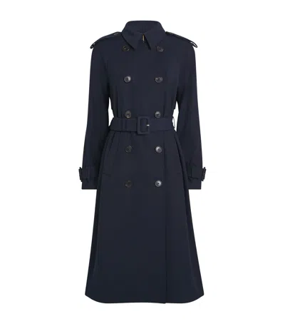 Veronica Beard Stretch-wool Conneley Dickey Trench Coat In Blue