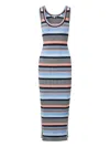 Veronica Beard Stripe Knit Midi Dress In Multi