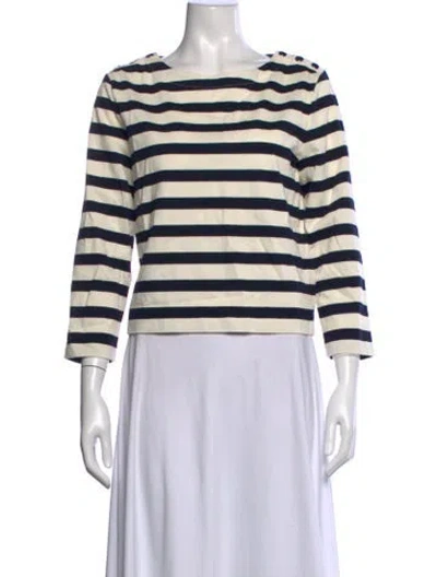 Pre-owned Veronica Beard Striped Bateau Neckline Top W/ Tags In Multi