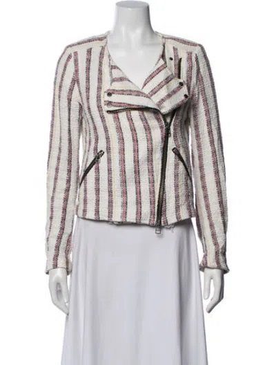 Pre-owned Veronica Beard Striped Biker Jacket In Multicolor