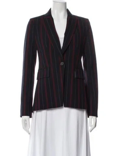 Pre-owned Veronica Beard Striped Blazer In Black