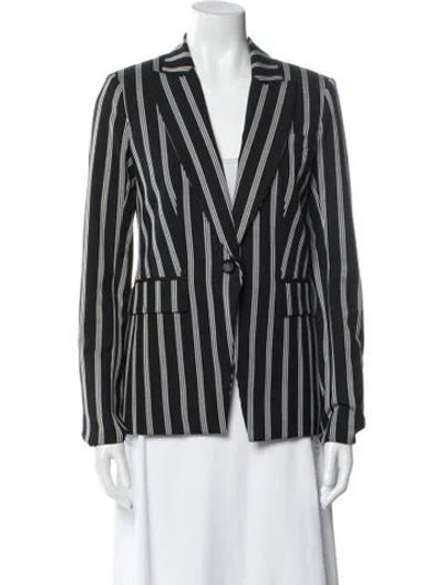 Pre-owned Veronica Beard Striped Blazer In Black
