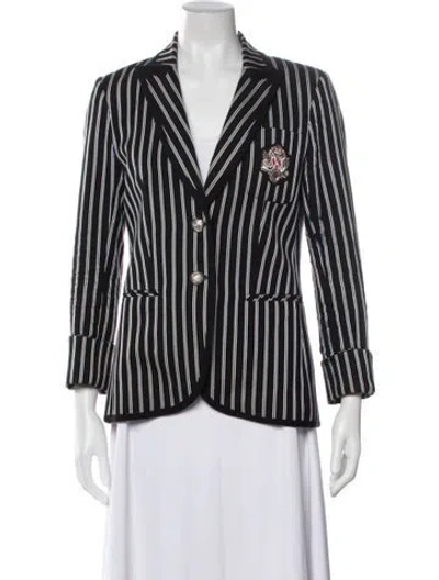 Pre-owned Veronica Beard Striped Blazer In Black
