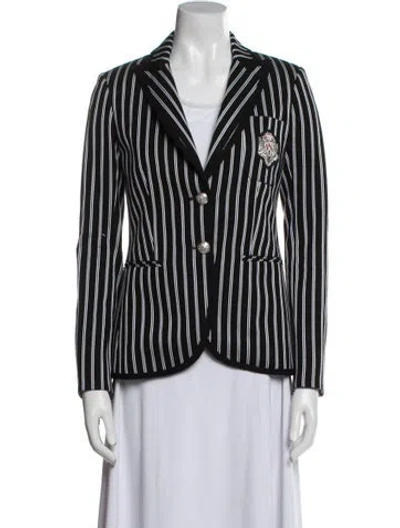 Pre-owned Veronica Beard Striped Blazer In Black
