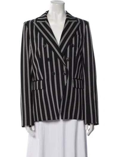 Pre-owned Veronica Beard Striped Blazer In Black