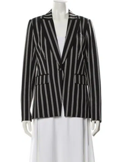 Pre-owned Veronica Beard Striped Blazer In Black