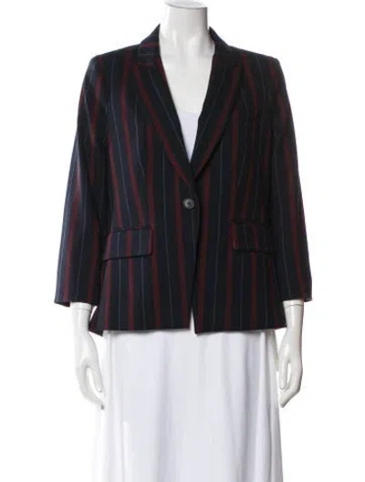 Pre-owned Veronica Beard Striped Blazer In Black