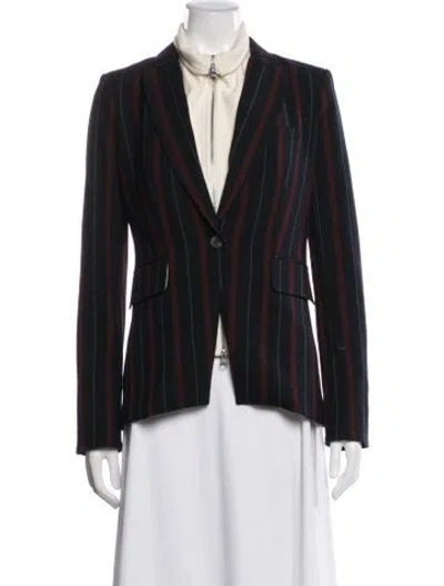 Pre-owned Veronica Beard Striped Blazer In Black
