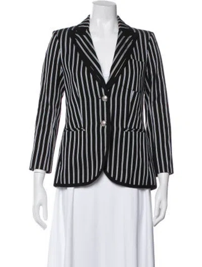 Pre-owned Veronica Beard Striped Blazer In Black
