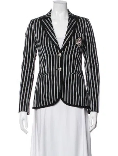Pre-owned Veronica Beard Striped Blazer In Black