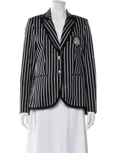 Pre-owned Veronica Beard Striped Blazer In Black