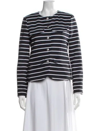 Pre-owned Veronica Beard Striped Blazer In Black