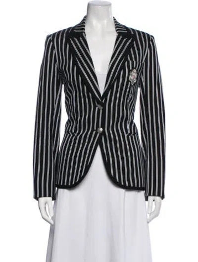 Pre-owned Veronica Beard Striped Blazer In Black