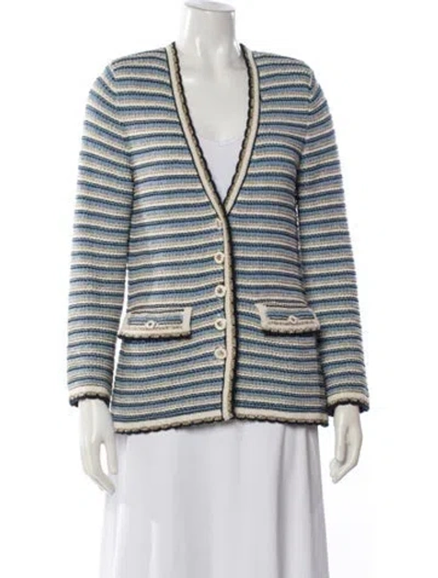 Pre-owned Veronica Beard Striped Blazer In Blue