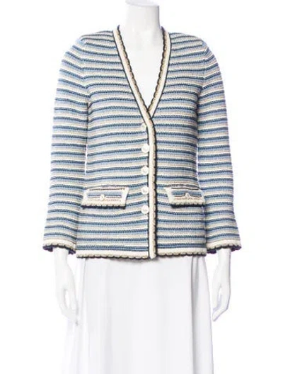 Pre-owned Veronica Beard Striped Blazer In Blue