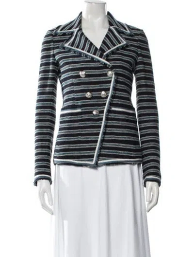 Pre-owned Veronica Beard Striped Blazer In Blue