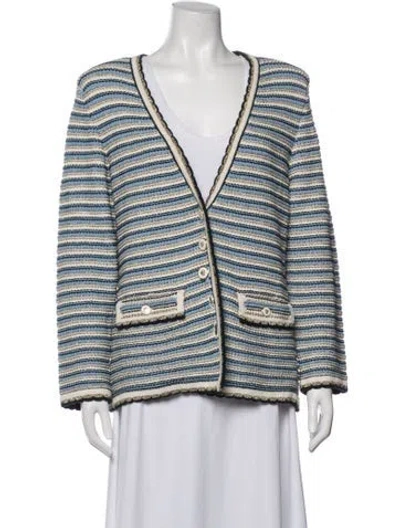 Pre-owned Veronica Beard Striped Blazer In Blue