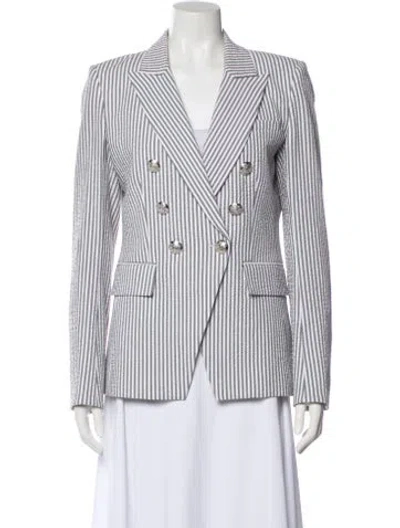 Pre-owned Veronica Beard Striped Blazer In Gray