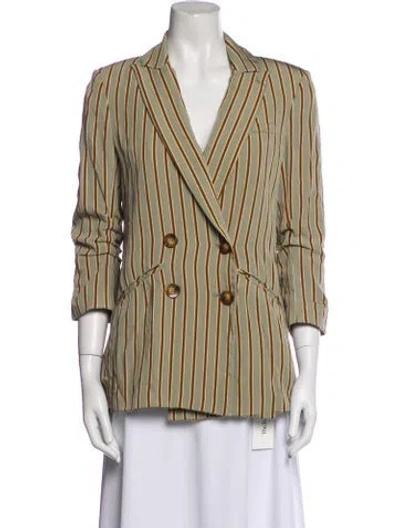 Pre-owned Veronica Beard Striped Blazer In Green