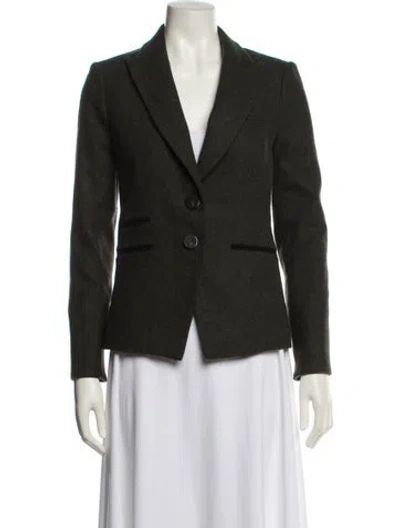 Pre-owned Veronica Beard Striped Blazer In Green