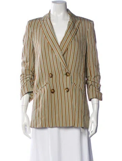 Pre-owned Veronica Beard Striped Blazer In Green