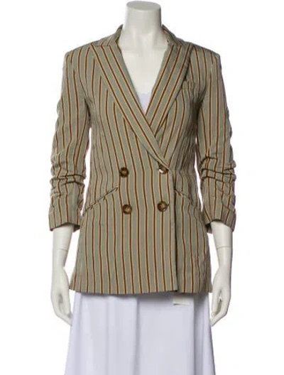 Pre-owned Veronica Beard Striped Blazer In Green