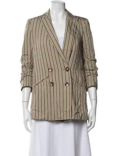 Pre-owned Veronica Beard Striped Blazer In Green