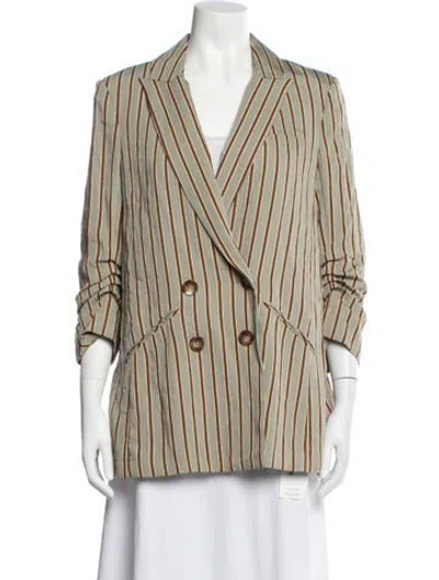 Pre-owned Veronica Beard Striped Blazer In Green