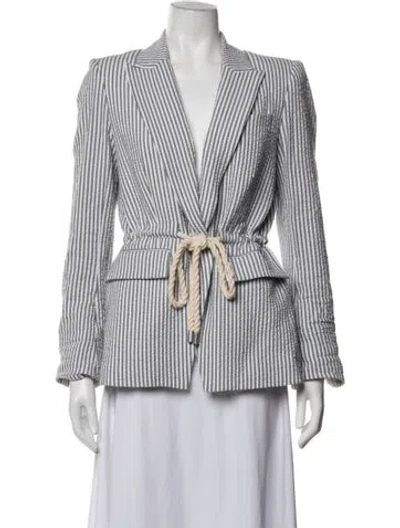 Pre-owned Veronica Beard Striped Blazer In Grey