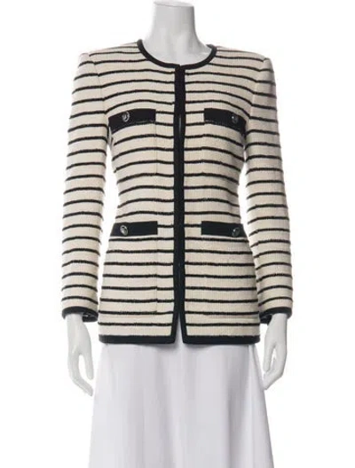 Pre-owned Veronica Beard Striped Blazer In Neutral