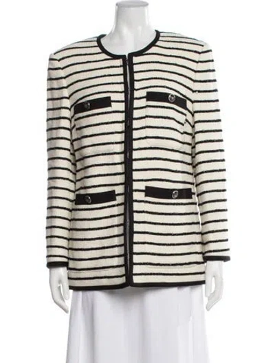 Pre-owned Veronica Beard Striped Blazer In Neutrals