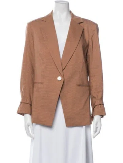 Pre-owned Veronica Beard Striped Blazer In Orange