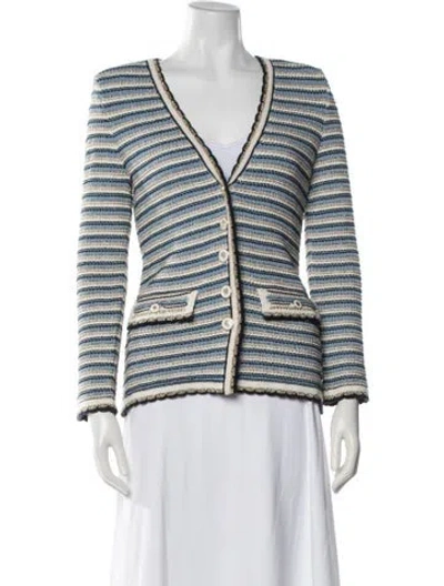 Pre-owned Veronica Beard Striped Blazer W/ Tags In Blue