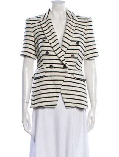 Pre-owned Veronica Beard Striped Blazer In White