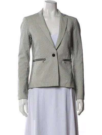 Pre-owned Veronica Beard Striped Blazer In White
