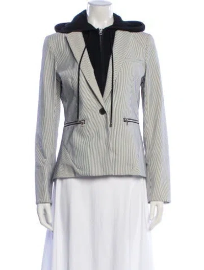 Pre-owned Veronica Beard Striped Blazer In White