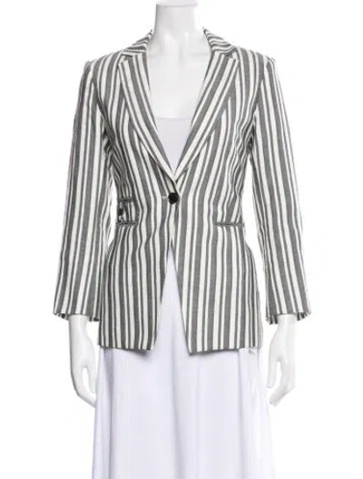Pre-owned Veronica Beard Striped Blazer In White