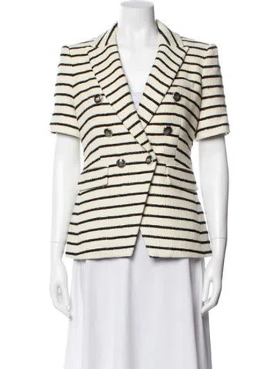 Pre-owned Veronica Beard Striped Blazer In White