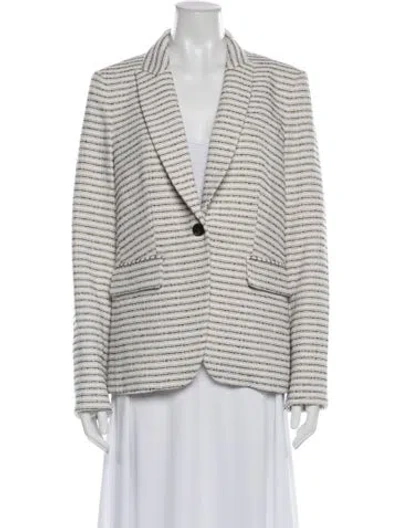 Pre-owned Veronica Beard Striped Blazer In White