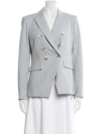 Pre-owned Veronica Beard Striped Blazer In White
