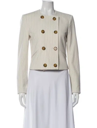 Pre-owned Veronica Beard Striped Bomber Jacket In Neutrals