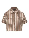 Veronica Beard Striped Buttoned Shirt In Multi