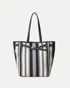 Veronica Beard Striped Canvas Dash Tote In Multi