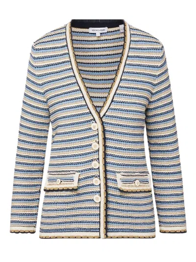 Veronica Beard Striped Cardigan In Multi