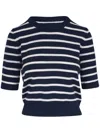 Veronica Beard Shana Cashmere Sweater In Navy Ivory In Blue