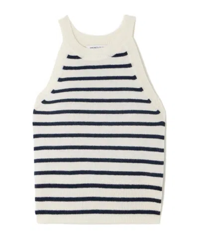 Veronica Beard Striped Cashmere Vest In White
