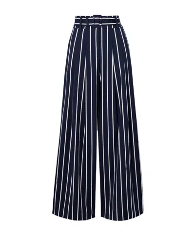 Veronica Beard Striped Casual Pants In Black